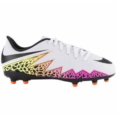 Jr Hypervenom Phelon Ii Fg, White/Black-Total Orange-Volt, 33.5
