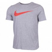M Nk Dry Tee Df Swoosh Htr, Dk Grey Heather/Max Orange, S, Nike