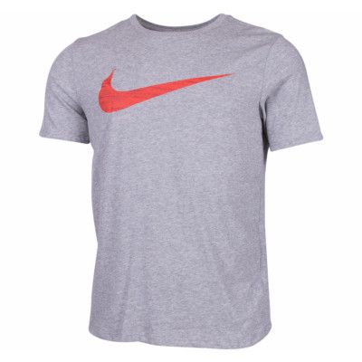 M Nk Dry Tee Df Swoosh Htr, Dk Grey Heather/Max Orange, S,  Nike
