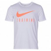 M Nk Dry Tee Nike Train, White/Hyper Crimson, S,  Nike