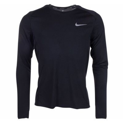 M Nk Miler Top Ls, Black/Black, S,  T-Shirts