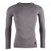 M Np Top Comp Ls Crw, Carbon Heather/Black/Black, S,  Nike