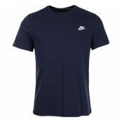 M Nsw Tee Club Embrd Ftra, Dark Obsidian/White, Xs,  Nike