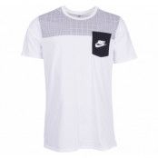 M Nsw Tee Drptl Av15 Pkt Prnt, White/Black/White/Wolf Grey, Xl, Nike