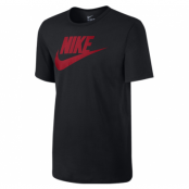 M Nsw Tee Icon Futura, Black/Black/University Red, L,  Nike