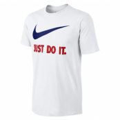 M Nsw Tee Jdi Swoosh New, White/Deep Royal Blue, L,  Nike