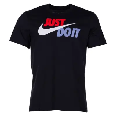 Nike Sportswear Jdi Men's T-Sh, Black/Mystic Red/Platinum Tint, L,  T-Shirts
