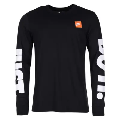 M Nsw Tee Ls Hbr 1, Black/White, L,  Nike
