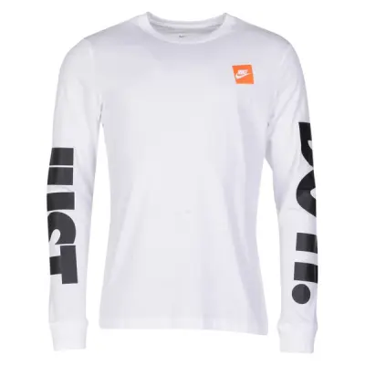 M Nsw Tee Ls Hbr 1, White/White, L,  Nike