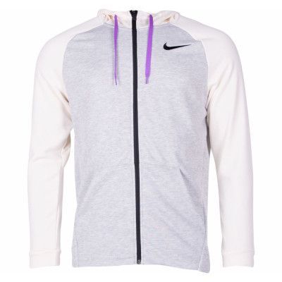 Men's Nike Dry Training Hoodie, Grey Heather/Pale Ivory/Black, Xxl,  Nike
