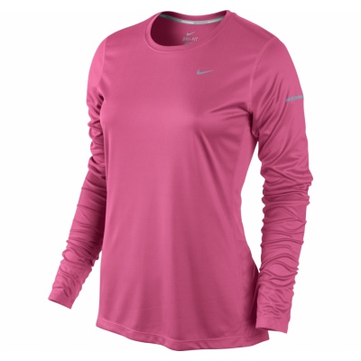 Miler Ls Top, Dynamic Pink/Reflective Silv, L,  Nike