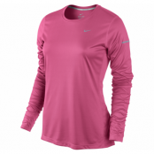 miler ls top, dynamic pink/reflective silv, m,  nike