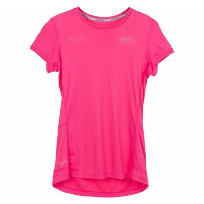 Miler Ss Crew Top, Dynamic Pink/Reflective Silv, Xs,  T-Shirts