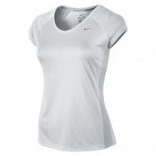 Miler Ss V-Neck Top, White/White/Reflective Silv, Xl,  Nike