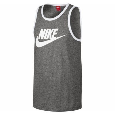 Nike Ace Tank - Logo, Dk Grey Heather/White/White, S,  Nike