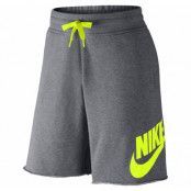 Nike Aw77 Ft Alumni Short, Carbon Heather/Volt, L, Nike