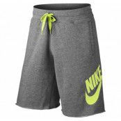 Nike Aw77 Ft Alumni Short, Dk Grey Heather/Volt, S,  Nike