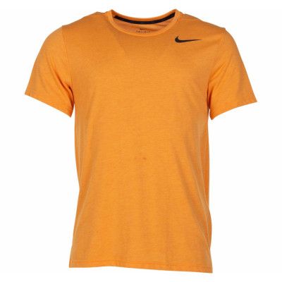 Nike Breathe Men's Short-Sleev, Orange Peel/Htr/Black, St,  Nike