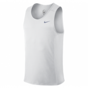 Nike Df Miler Singlet, White/Reflective Silv, L,  Nike