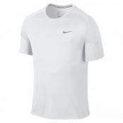 Nike Df Miler Ss, White/Reflective Silv, L,  Nike