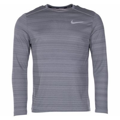 Nike Dri-Fit Miler Men's Long-, Smoke Grey/Htr/Reflective Silv, L,  Nike