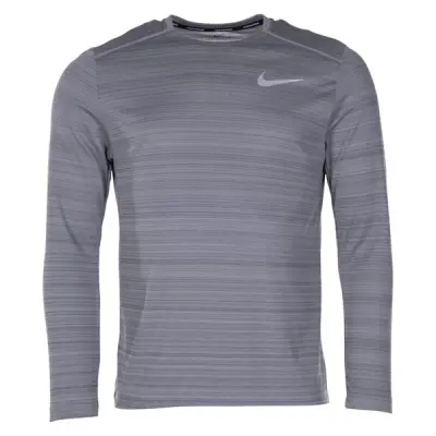 Nike Dri-Fit Miler Men's Long-, Smoke Grey/Htr/Reflective Silv, S,  Nike