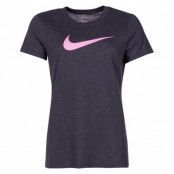 Nike Dri-Fit Women's Training, Carbon Heather/Htr/Pink Rise, L,  T-Shirts