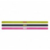 Nike Elastic Headbands 3 Pk, Volt/Black/Hyper Pink, Onesize,  Pannband
