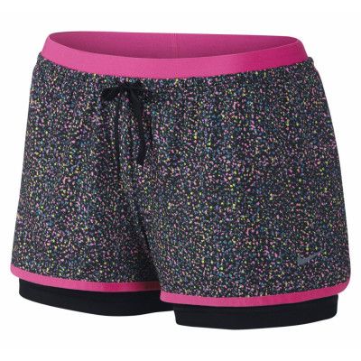 Nike Fulflx 2in1 Spltr Spt Sht, Black/Volt/Pink Pow/Black, Xs,  Nike