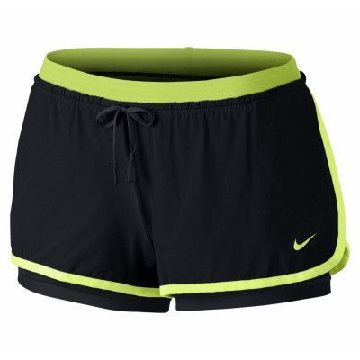 Nike Full Flex 2 In 1 Short, Black/Volt/Black/Volt, Xs,  Byxor