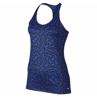 Nike Get Fit Checker Tank, Game Royal/Black/Black/White, Xs,  Nike