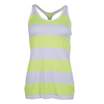 Nike Get Fit Rugby Stripe Tank, Volt/White/Volt, Xl,  Nike