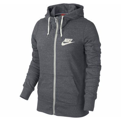 Nike Gym Vintage Fz Hoody, Carbon Heather/Sail, S,  Tröjor