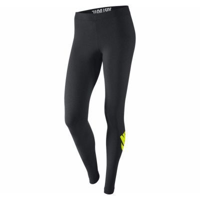 Nike Leg-A-See-Logo, Black/Volt, S,  Byxor