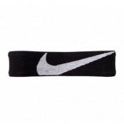 Nike Logo Knit Elastic Headban, Black/White, Onesize,  Pannband