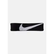 Nike Logo Knit Elastic Headban, Black/White, Onesize,  Pannband