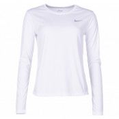 Nike Miler Women's Running Top, White/Reflective Silv, L,  Nike