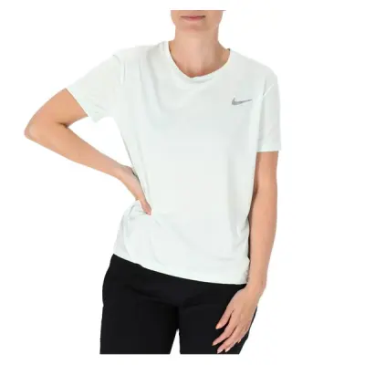 Nike Miler Women's Short-Sleev, Barely Green/Reflective Silv, S,  Tränings-T-Shirts