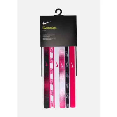 Nike Printed Headbands 6pk, Black/Rush Pink/White, Onesize,  Pannband