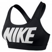 Nike Pro Classic Logo Bra, Black/Black/White, L,  T-Shirts