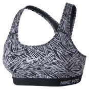 Nike Pro Clsc Pad Palm Prt Bra, Black/White/Black/White, M,  Nike