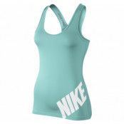 Nike Pro Logo Tank, Light Aqua/White/White, L, Linnen