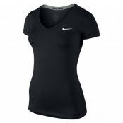 Nike Pro Ss V-Neck, Black/White, M,  Nike