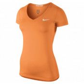 Nike Pro Ss V-Neck, Bright Citrus/White, Xs,  Nike