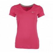 Nike Pro Ss V-Neck, Fuchsia Force/Light Ash, L,  Nike
