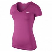 Nike Pro Ss V-Neck, Hot Pink/White, M,  Nike