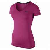 Nike Pro Ss V-Neck, Vivid Pink/Black, M,  Nike