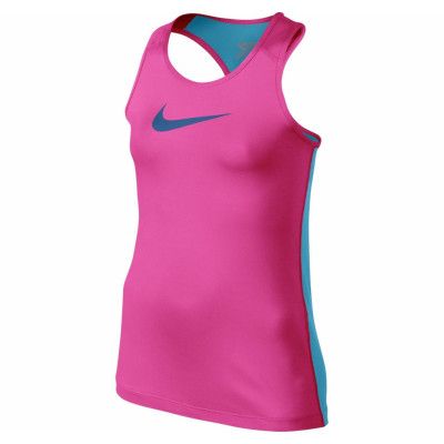 Nike Pro Tank Yth, Pink Pow/Blue Lagoon/Dk Electr, M,  Nike
