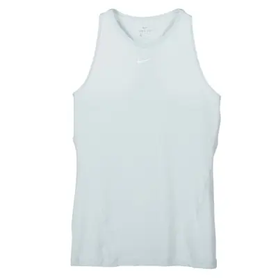 Nike Pro Women's Mesh Tank, Pistachio Frost/White, L,  Löpar-Linnen