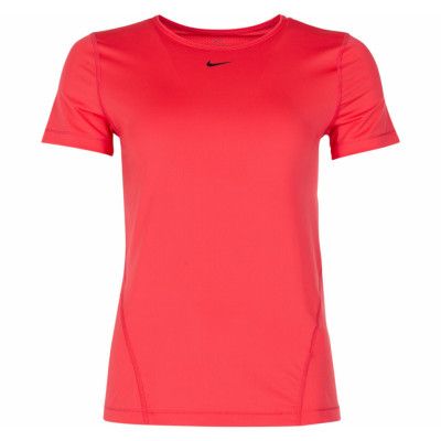 Nike Pro Women's Short-Sleeve, Ember Glow/Black, L,  Nike